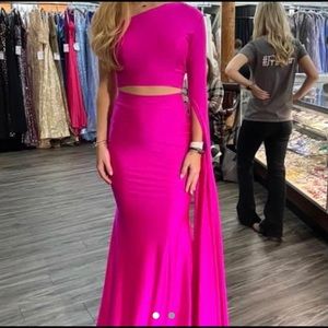 Jessica Angel Pink One Shoulder Dress XS Stretchy